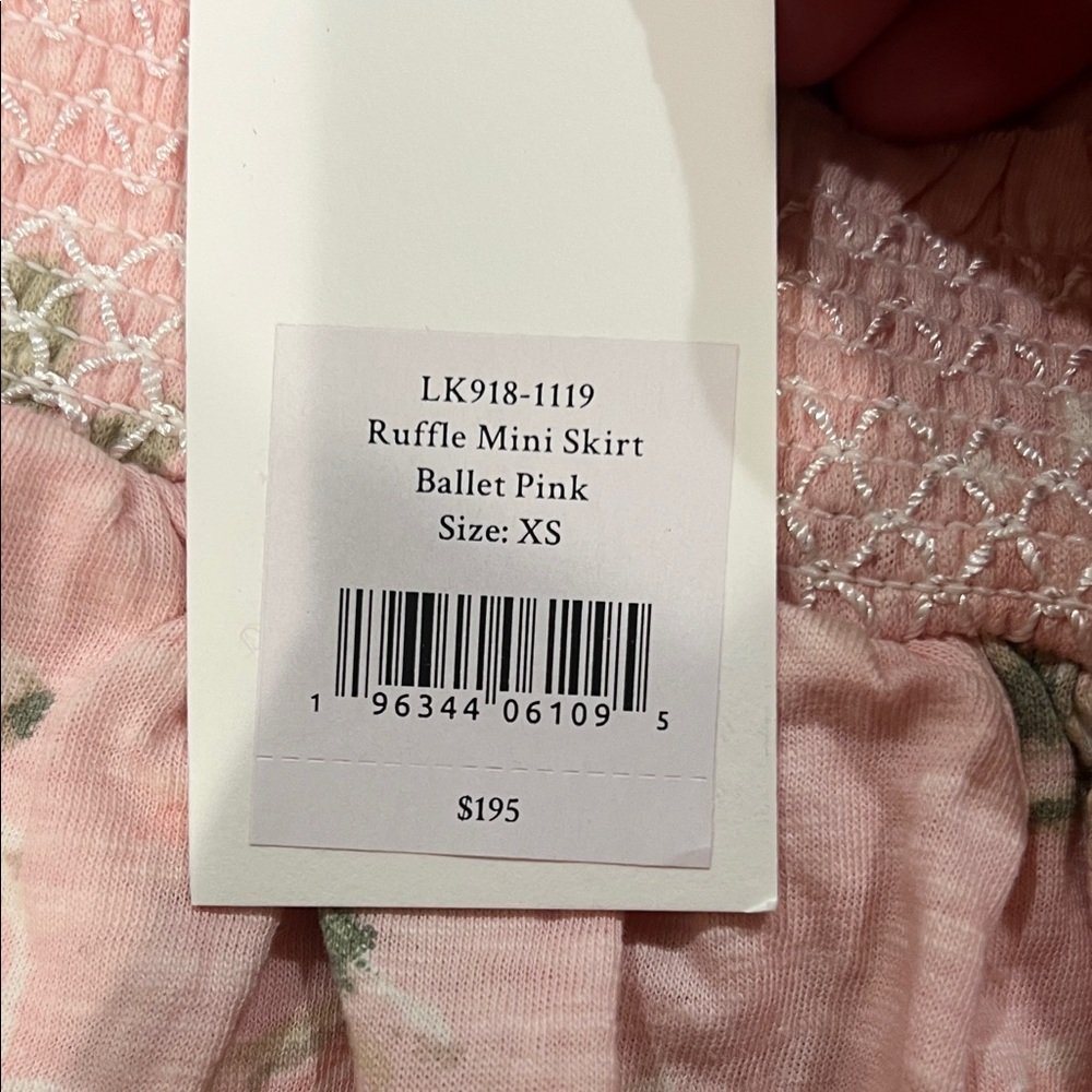 Floral Pink Ruffled Skirt love shack fancy NEW - Picture 3 of 7